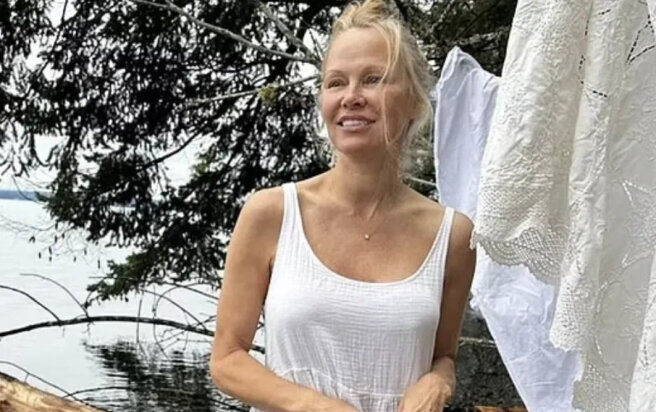 56-year-old Pamela Anderson without makeup starred in a commercial for washing powder