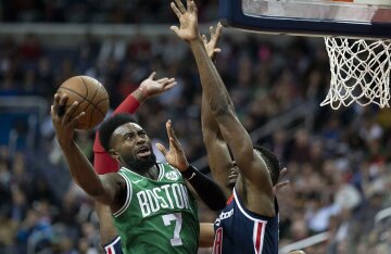 Jaylen Brown playing basketball for the Boston Celtics