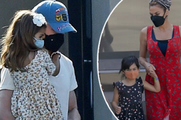 Eva Mendes and Ryan Gosling with their daughters in Los Angeles: new photos
