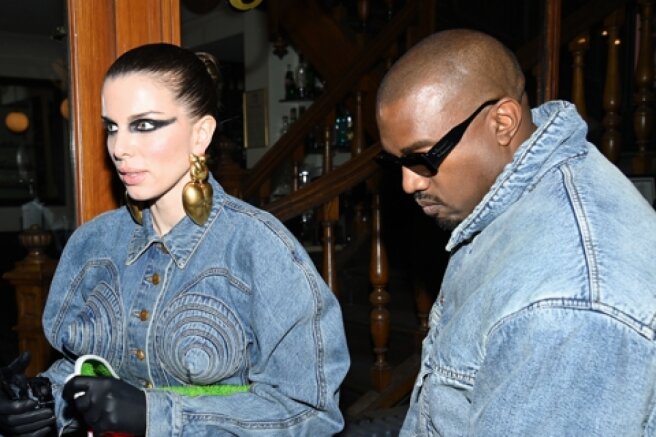 Kanye West and Julia Fox attend Paris Fashion Week