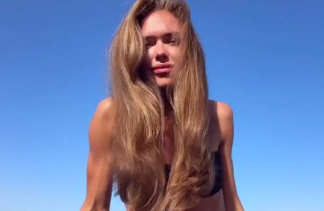 Stesha Malikova posed in a bikini amid criticism of her "masculine" figure and suspicions of anorexia.