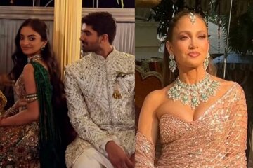 Jennifer Lopez and Justin Bieber are among the guests at the wedding of a billionaire's daughter in India.