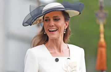 Kate Middleton dressed as Audrey Hepburn at a garden party