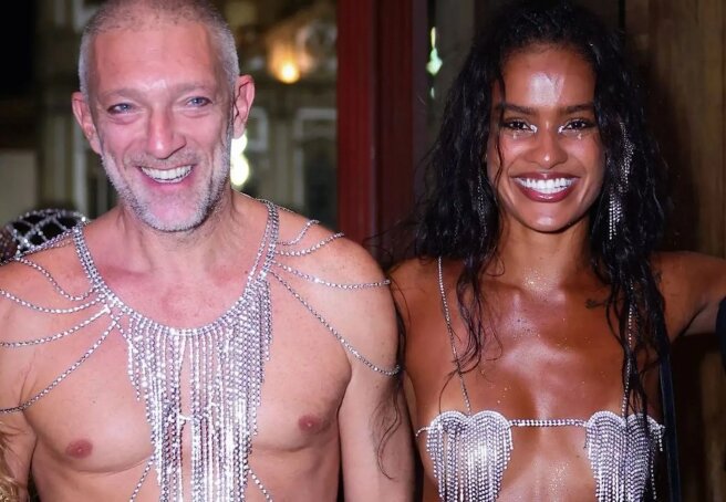 Vincent Cassel and Nara Baptista celebrated Valentine's Day at the carnival in Rio de Janeiro