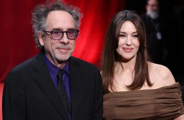 Monica Bellucci and her lover Tim Burton, Vanessa Paradis attended the opening of the Lumiere Brothers Film Festival