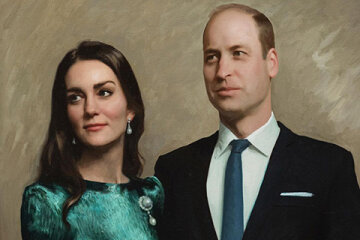 The first official portrait of Kate Middleton and Prince William is presented