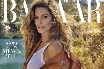 Cindy Crawford posed for the cover of Harper's Bazaar