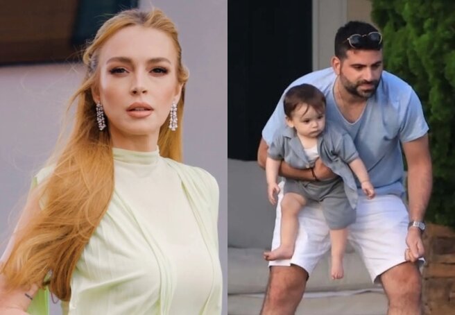 Lindsay Lohan Photographed With Husband And Son In California