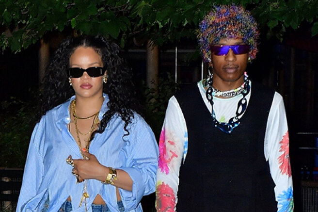 Off-duty: Rihanna and A$AP Rocky on a walk in New York