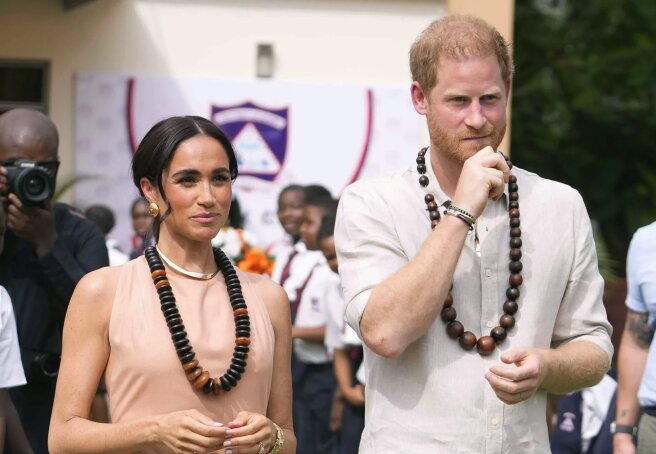 Prince Harry and Meghan Markle kicked off their Nigeria tour with a visit to a local school