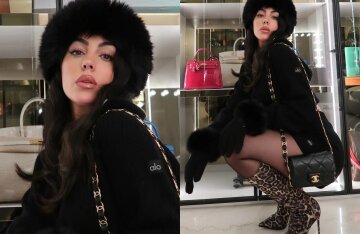 Fur hat, leopard boots and mini: Georgina Rodriguez walks in the image of slavic bimbo