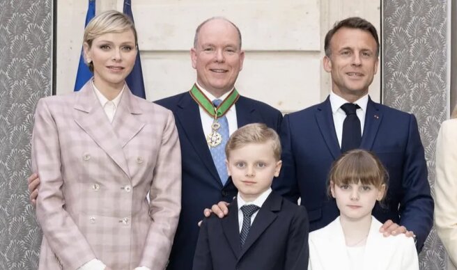 Brigitte and Emmanuel Macron met with Prince Albert II and Princess Charlene