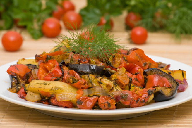 Stewed eggplant