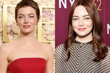 Emma Stone hits the Golden Globes red carpet with a new look