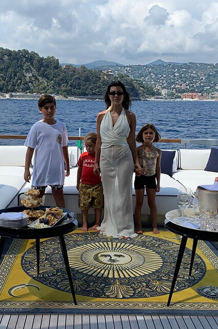 Kourtney Kardashian with her kids