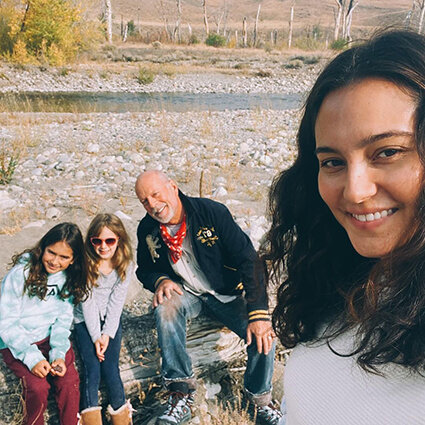 Bruce Willis with his wife Emma Heming and daughters