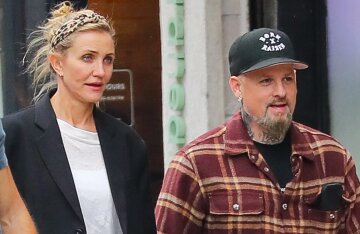 53-year-old Cameron Diaz was photographed taking a walk with her husband in New York.