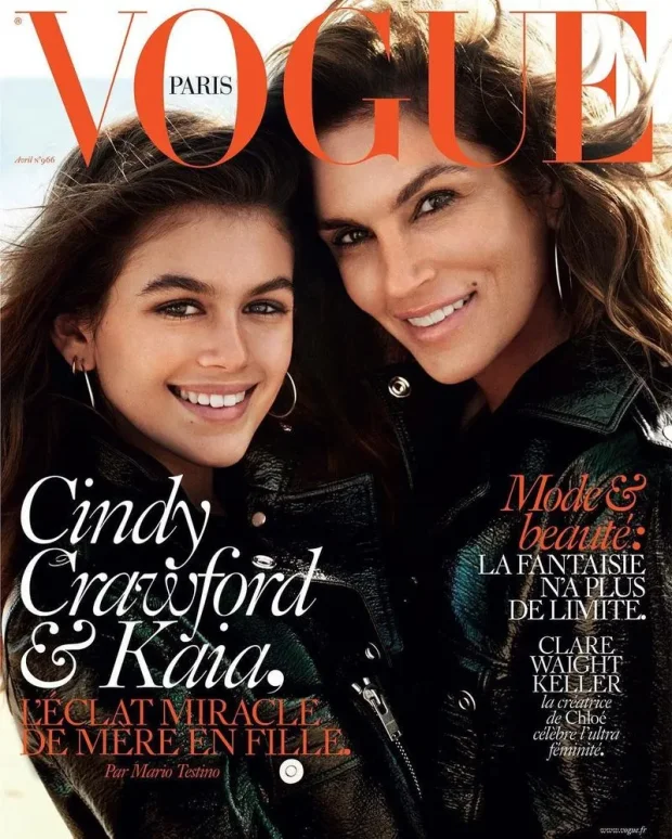Синди Кроуфорд и Кайя Гербер для Vogue (Париж), апрель 2016 года