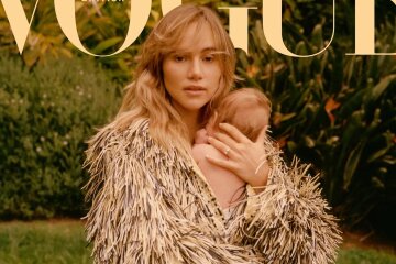 Suki Waterhouse poses for Vogue cover with her three-month-old daughter