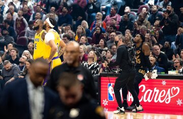 LeBron James in action during an NBA game