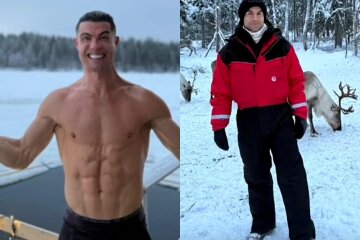 Skiing and Ice Hole: Cristiano Ronaldo and Georgina Rodriguez with Children on Vacation in Finland