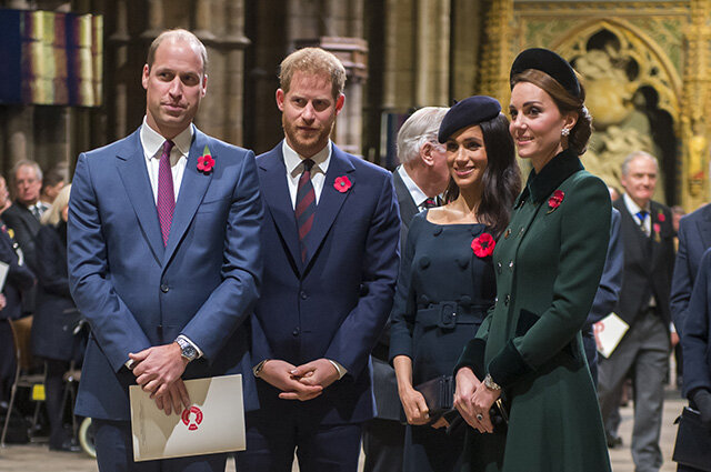 Princes William and Harry, Meghan Markle and Kate Middleton