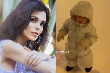 Sati Kazanova stopped hiding her one-year-old daughter's face.