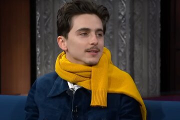 Timothée Chalamet Wore a Yellow Sweater to the Late Show and Joked About His Mustache