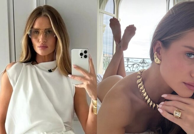 Rosie Huntington-Whiteley posted a photo in which she is completely naked
