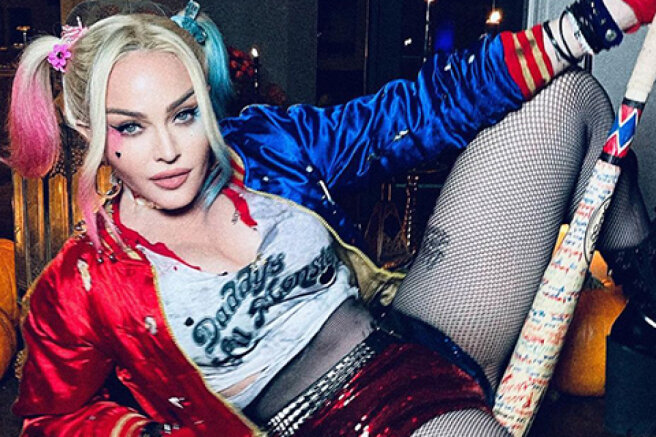 Madonna in the image of Harley Quinn celebrated Halloween with her boyfriend and children