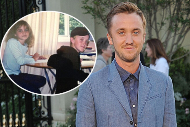 Tom Felton shared an archive photo with his "Harry Potter" co-stars Emma Watson and Alfred Enock