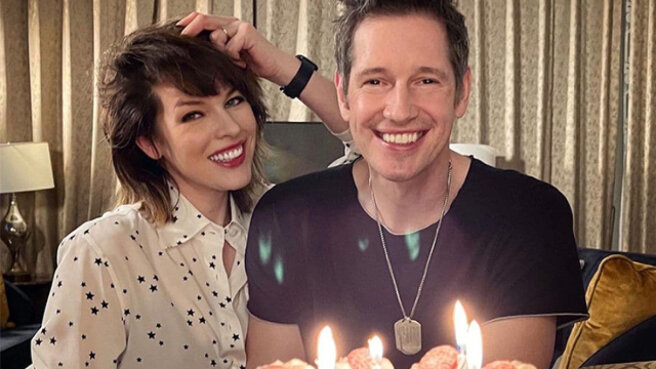 Best friend and lover: Milla Jovovich pathetically congratulated her husband on his birthday