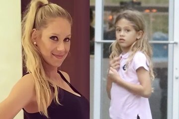 A pregnant Anna Kournikova was photographed with her daughters from Enrique Iglesias.