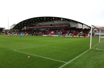 The BES Parkside Stand at Highbury Stadium, home ground of Fleetwood Town