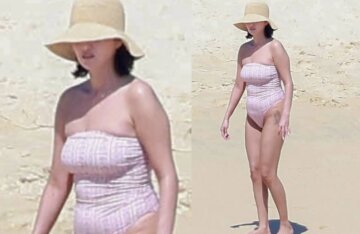 Selena Gomez was photographed on the beach in a swimsuit.