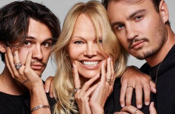 Pamela Anderson starred in a Pandora commercial with her sons from Tommy Lee