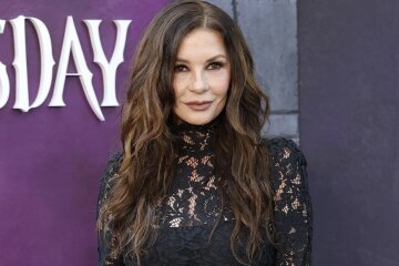 56-year-old Catherine Zeta-Jones stepped out in a lace minidress