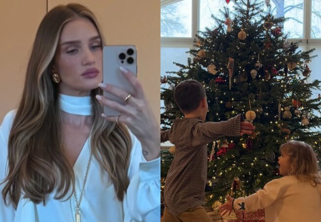 Rosie Huntington-Whiteley shows how she spends Christmas with her children