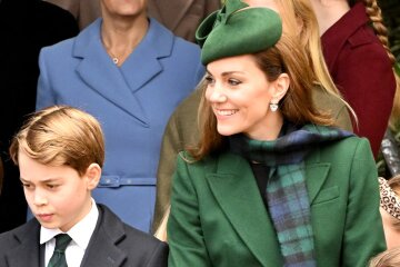 Kate Middleton with Prince William and children, King Charles III and Queen Camilla attend Christmas service