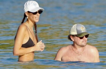 Leonardo DiCaprio and Vittoria Ceretti photographed on the beach in St. Barths