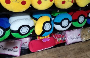 Pikachu themed pillows and merchandise