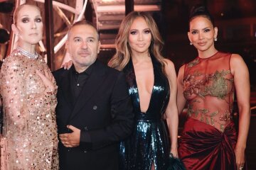 Jennifer Lopez, Monica Bellucci, Celine Dion, Adriana Lima and Halle Berry at the Elie Saab show