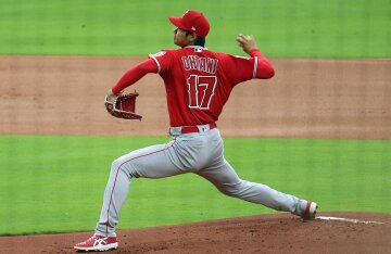 Shohei Ohtani in a baseball uniform