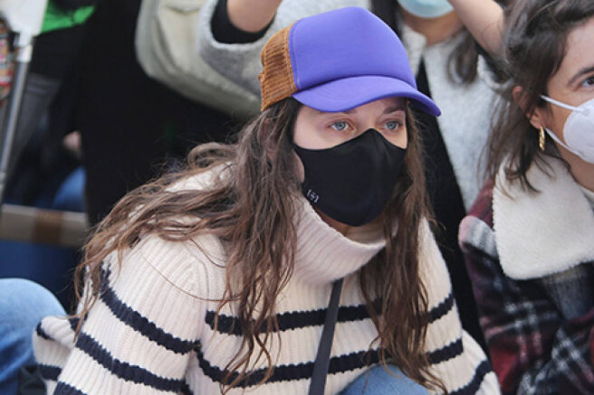 Marion Cotillard took part in a protest march in Paris