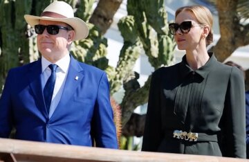 Princess Charlene of Monaco, Prince Albert II, and Princess Caroline visited the Exotic Garden in Monaco.