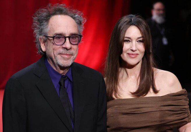 Monica Bellucci and her lover Tim Burton, Vanessa Paradis attended the opening of the Lumiere Brothers Film Festival