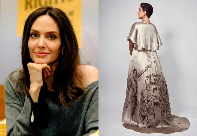 Angelina Jolie created a dress for the Oscars