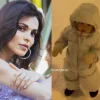 Sati Kazanova stopped hiding her one-year-old daughter's face.