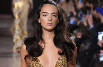 Monica Bellucci and Vincent Cassel's daughter walked the runway at the Elie Saab show.