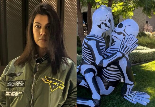 Kourtney Kardashian has asked for more patrols around her mansion after being criticized for her "inappropriate" Halloween decorations